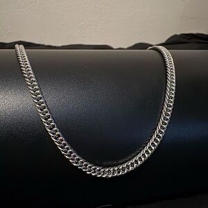 Silver Cuban Chain Necklace